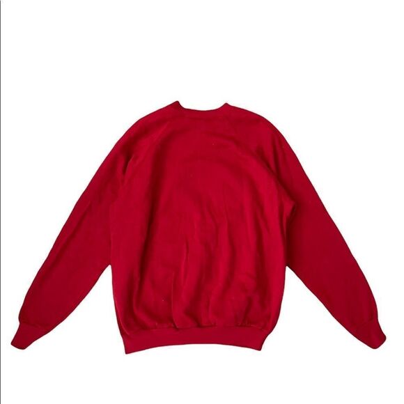 VTG 1987 Red Hug Me In Texas 80s Christmas Teddy Bear Sweatshirt NWOT - Picture 4 of 8